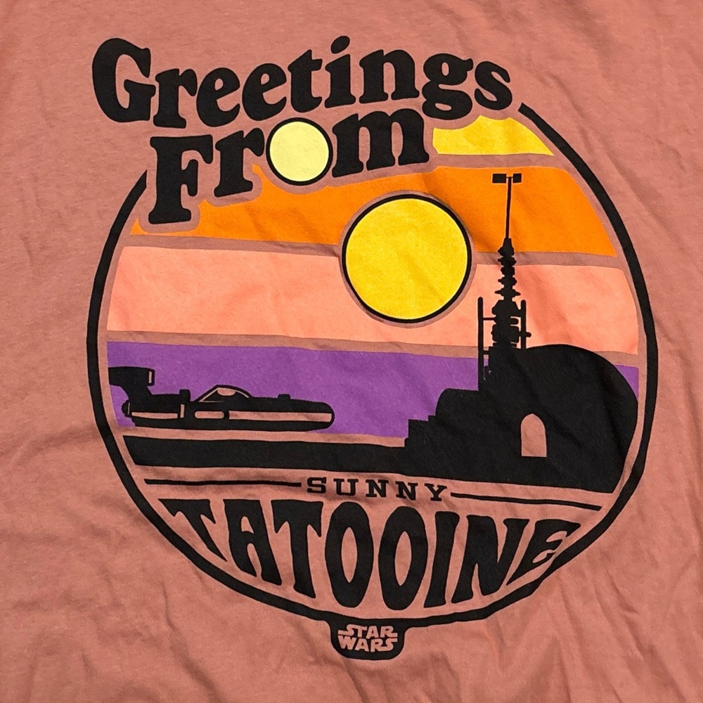 Limited Edition Rock Em Socks Star Wars Greeting's From Sunny Tatooine Tee Shirt